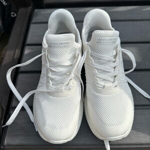 Skechers White Mesh Sneakers